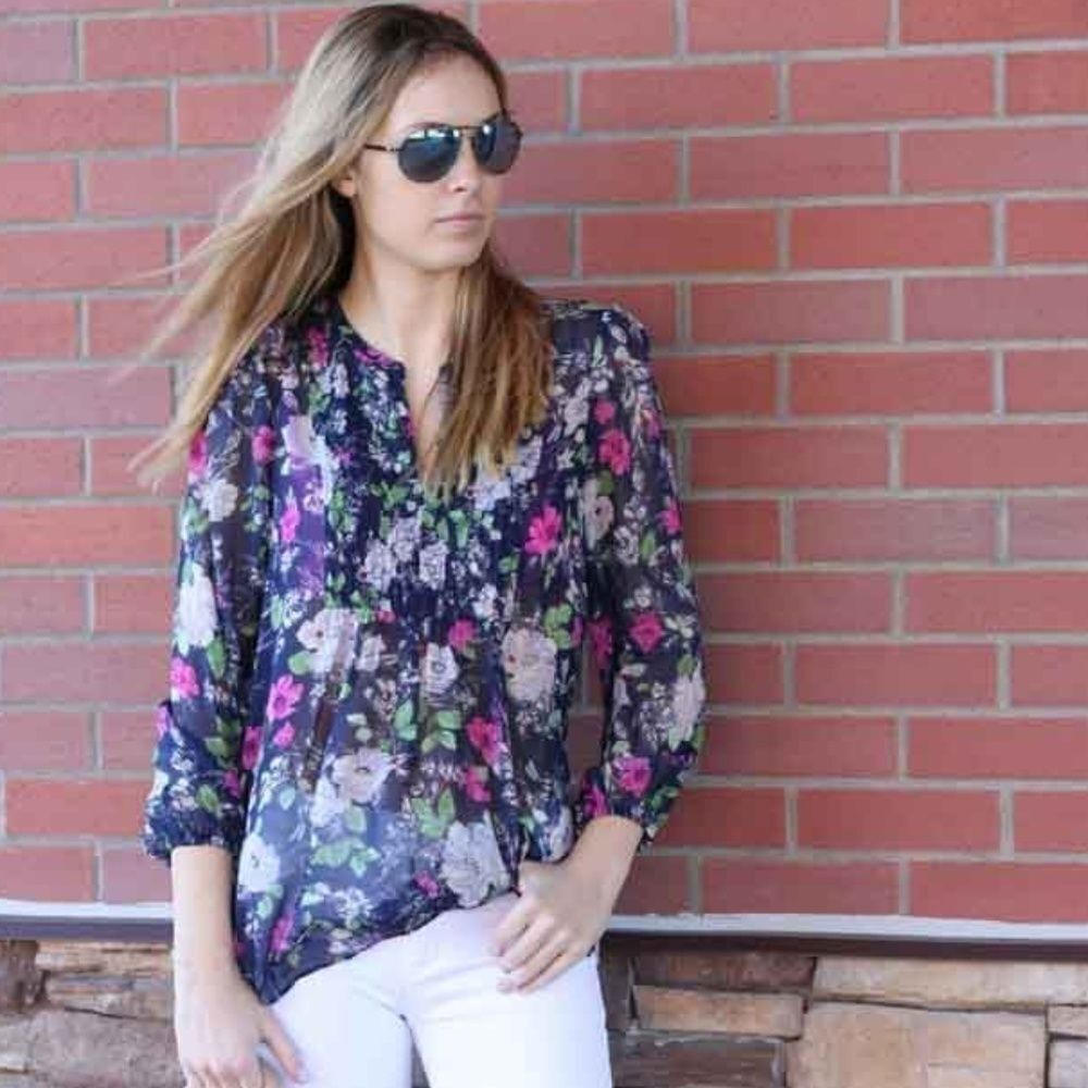 NEW Joie Loftis Floral Silk Blouse